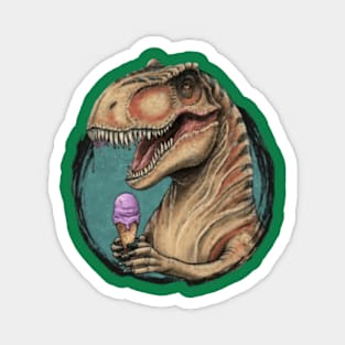 Cute dinosaur trex eating ice cream funny tee gift ideas Magnet