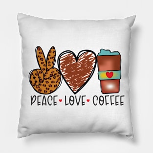 Peace Love Coffee Pillow