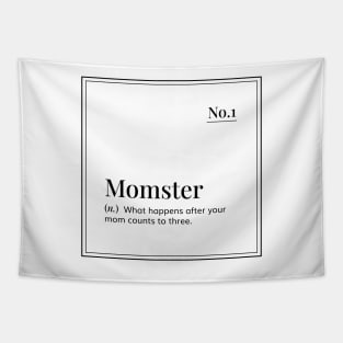 Funny definition art  - Momster - minimal design - white Tapestry