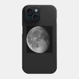 Waning gibbous Moon on black sky Phone Case