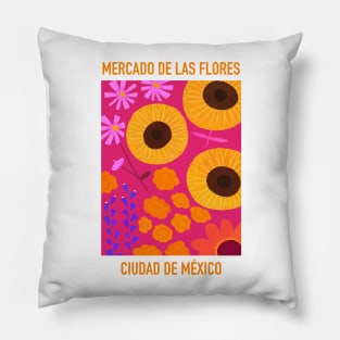 Flower Market from Mexico City Pillow