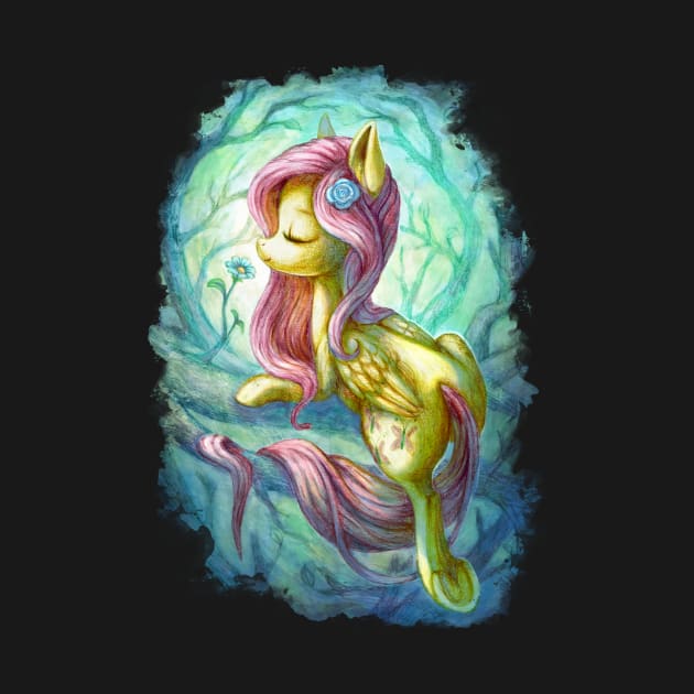 Fluttershy the Forest Dryad by Drawirm