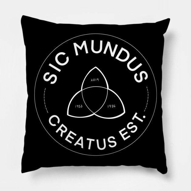 (black) dark time zones symbol with latin quote Pillow by acatalepsys 
