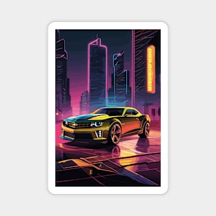 Modern American Camaro Muscle Car Retro Poster Magnet