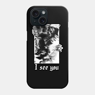 I see you, grunge style, acid art, skeleton Phone Case