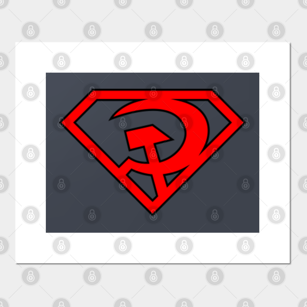 Superman Red Son Logo Superman Logo Posters And Art Prints Teepublic The shield has a bold black outline. teepublic
