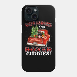 Warm Snuggles And Boxer Cuddles Ugly Christmas Sweater Phone Case