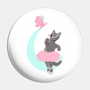 Ballerina cat and moth Pin