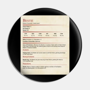 D&D Bestie Statblock Pin