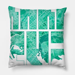 Karachi, Pakistan City Map Typography - Watercolor Pillow