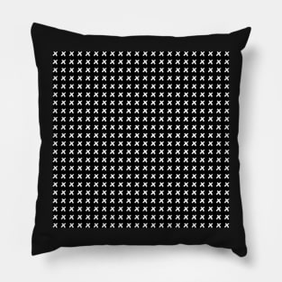 Black  pattern with white crosses Pillow