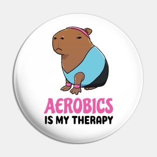 Aerobics is my therapy Capybara Pin