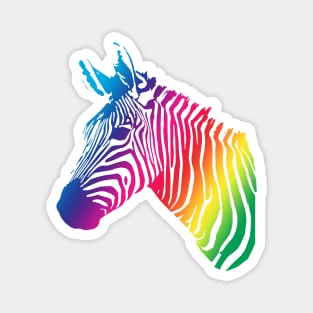 Rainbow Zebra Profile Magnet