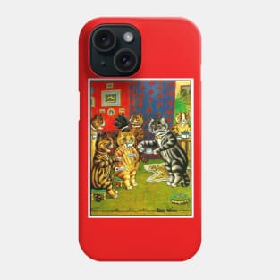 Cat Tea Party: A Louis Wain abstract psychedelic Art Print Phone Case