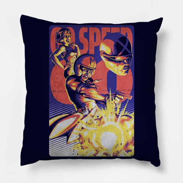 Go Speed Go - dark colored shirts Pillow by MunkeeWear