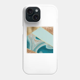 Azure water agate II - glitter layers Phone Case