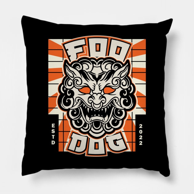 Foo Dog Pillow by nehemialeo