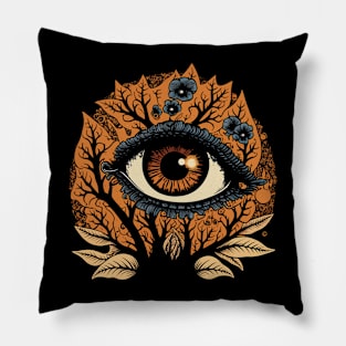 Psychedelic Tree Plant With Eye Surreal Trippy Nature Pillow