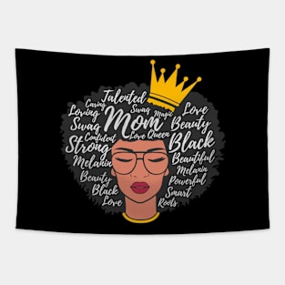 Black Mom Afro Word Art Mothers Day Gift Tapestry