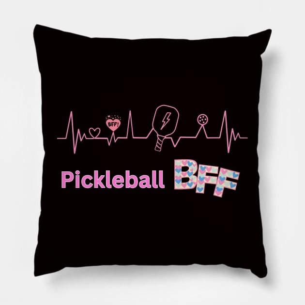 Pickleball Player Best Friend Forever BFF Pillow by KIRBY-Z Studio