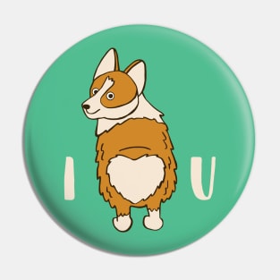 I Heart You Corgi Pin