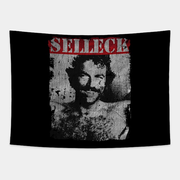 TEXTURE ART - Tom Selleck 80s Tapestry by ZiziVintage