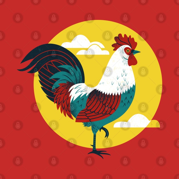 Cock-a-doodle-doo by Lucie Rice Illustration and Design, LLC