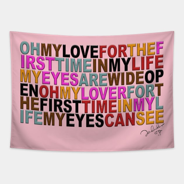 John Lennon Oh My Love Tapestry by IconsPopArt