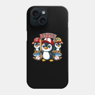 penguin baseball day Phone Case