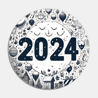 2024 Happy New Year Pin