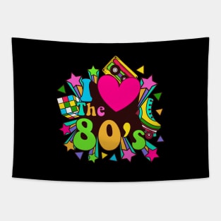I Love The 80s Retro Vintage Style Tapestry