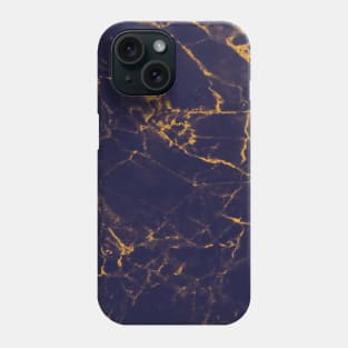 Iridescent Blue and Golden Marble Texture Phone Case