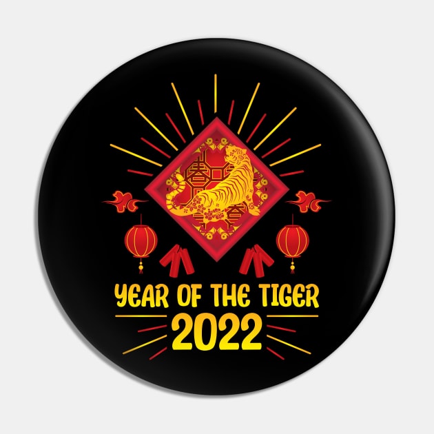 Good Luck Zodiac Happy Chinese New Year of the Tiger 2022 Pin by jodotodesign