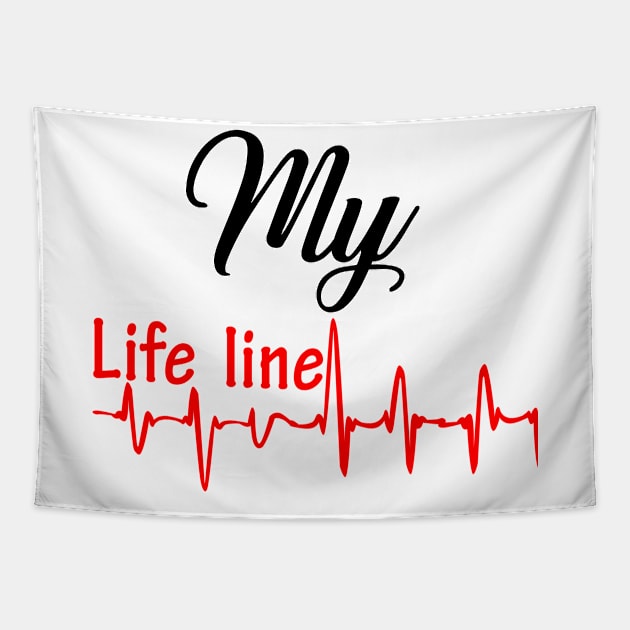 Couple valentine life line man T-Shirt Tapestry by INDONESIA68