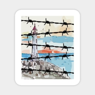 Lighthouse View Obstruct By Barb Design Magnet