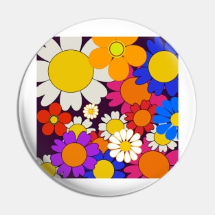 hippy daisy flower power design Pin