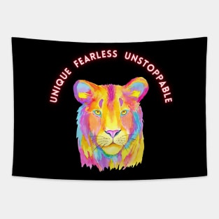 Unique fearless Unstoppable - motivational design tshirt Tapestry