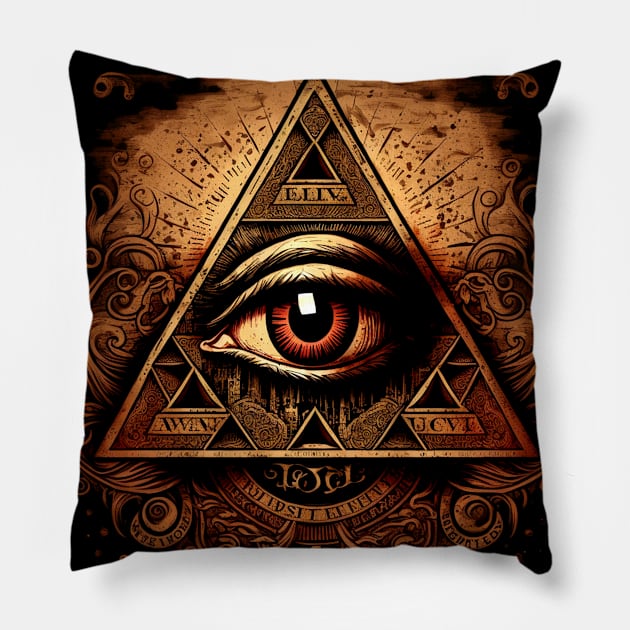 illuminati-inspired, eye Pillow by Buff Geeks Art