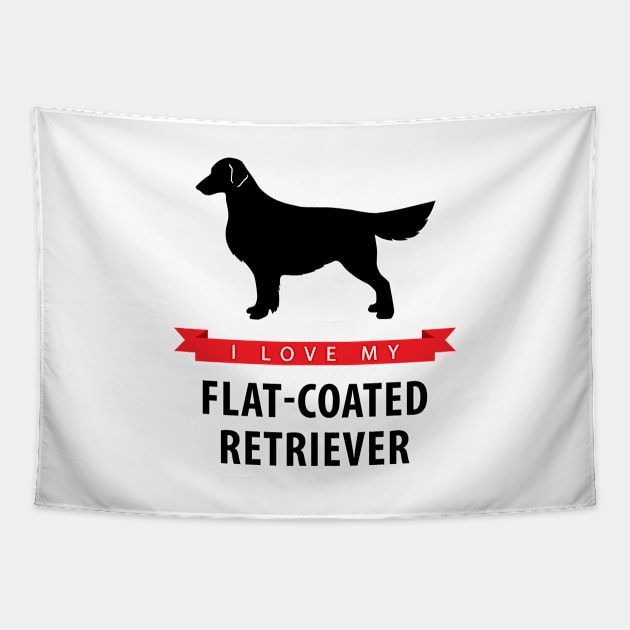 I Love My Flat-Coated Retriever Tapestry by millersye