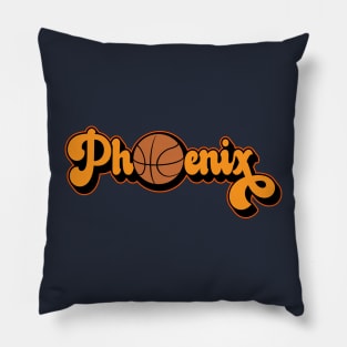 Phoenix AZ Retro Basketball Design Pillow