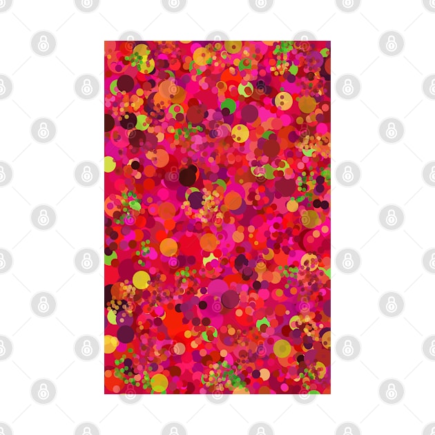 Colorful Pink Red and Gold Circles Abstract Art Pattern by Abstractdesigns