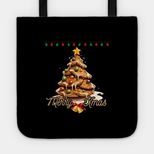 Christmas tree cake, merry christmas, presents Tote