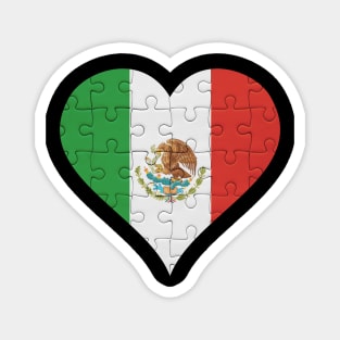 Mexican Jigsaw Puzzle Heart Design - Gift for Mexican With Mexico Roots Magnet