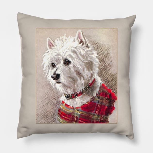 Scottish Highland Westie Dog Pillow by KarwilbeDesigns