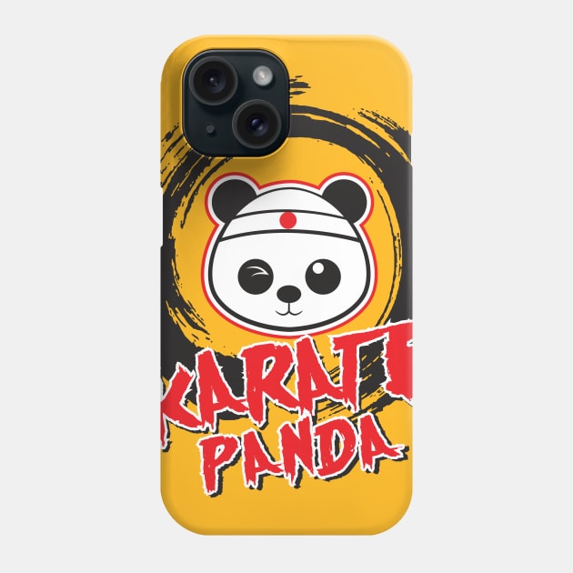 Karate Panda Brush Circle Phone Case by Karate Panda