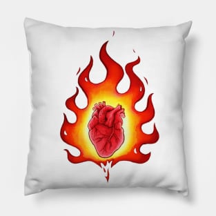 heart on fire Pillow