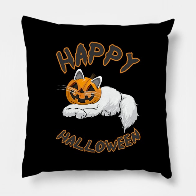 Happy Halloween Cat Pillow by T-Shirt.CONCEPTS