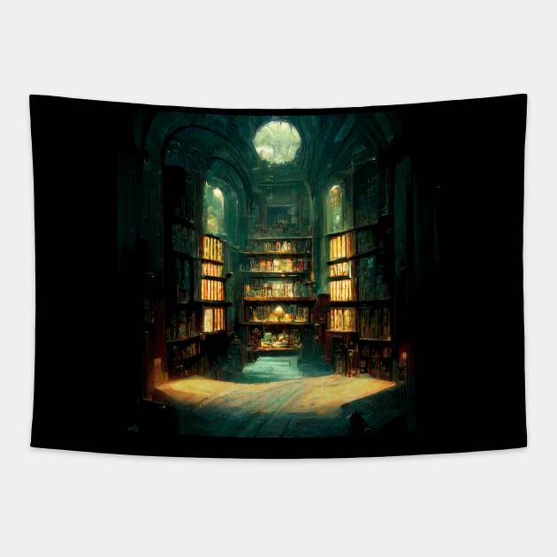 Nook - Fantasy Library Tapestry by ArkMinted