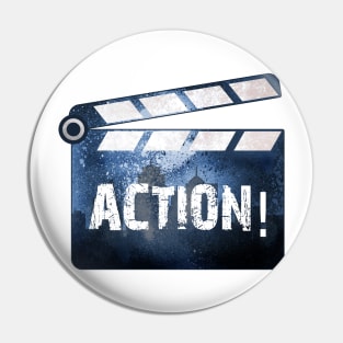 'Action!' Clapperboard design Pin