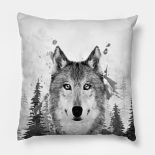 The Mountain Men's Wolf Lookout Pillow